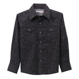 Wrangler 20X Boys' Paisley Print Long Sleeve Snap Stretch Western Shirt