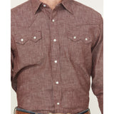 Red Textured Pearl Snap- Close Up