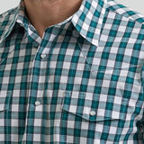 Green Plaid Long Sleeve- Collar View