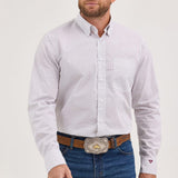 White Diamond Print Button Up- Front View