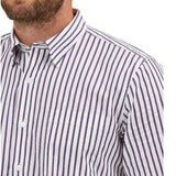 Grey and White Long Sleeve Button up- Collar View