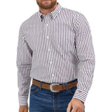 Grey and White Long Sleeve Button up