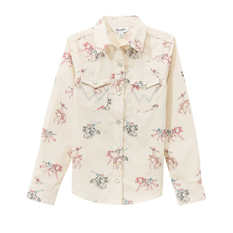 Wrangler Horse Print Western Snap Shirt 