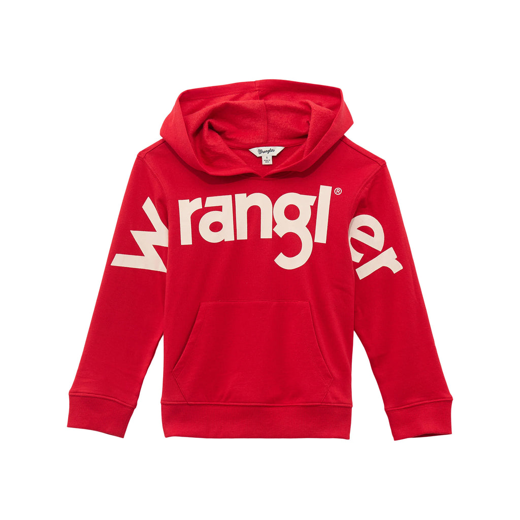 Wrangler Fire Red Girl’s Bold Logo Hoodie