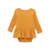 Wrangler Infant/Toddler Girls' Mustard Color Skirted Onesie-back view