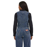 Back View of Wrangler Chenille Denim Vest 