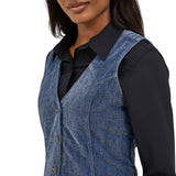 Close-up of Wrangler Chenille Denim Vest 