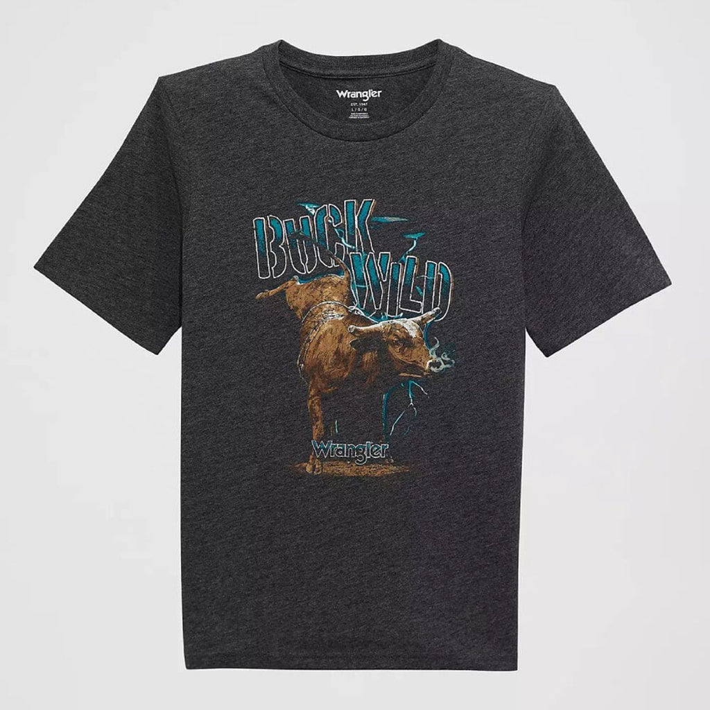 Wrangler Buck Wild Black Logo Front 'Buck Wild' Graphic T-Shirt