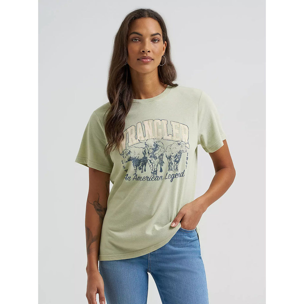 Wrangler Women's Regular T-Shirt Laurel Green Heather