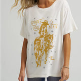 T-Shirt with Gold Horse and 'Country is Cool Again' saying- Front View