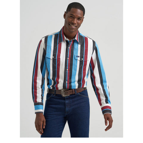 Wrangler Men's Brushpopper Classic Fit Long Sleeve Woven Snap Shirt