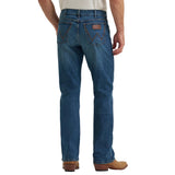 Back side view of Wrangler Men's Retro Relaxed Bootcut Jeans