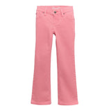 Flat lay view of the front of the pink jeans.