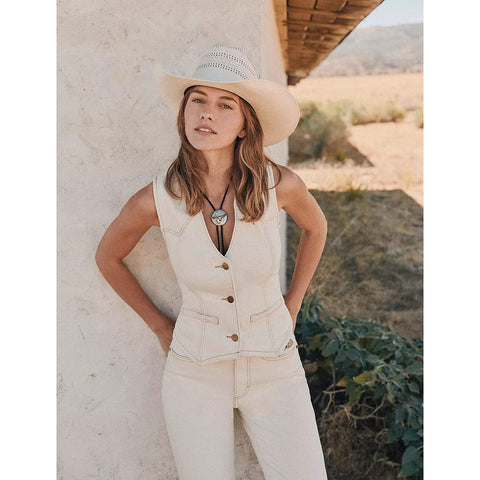 Wrangler Women's Vintage Denim Vest Whit