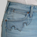 Close up view of the embellished pockets
