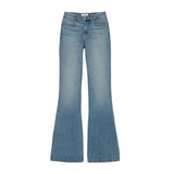 Front side flat lay of Lara Bespoke Flare Jeans. 