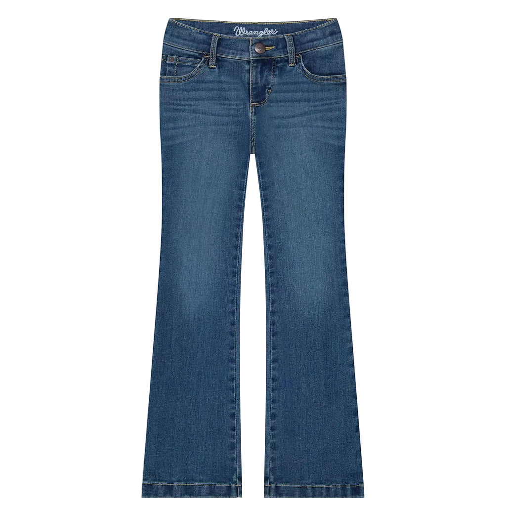 Full front side view of Wrangler Girls Ada Bespoke Bootcut Jeans 