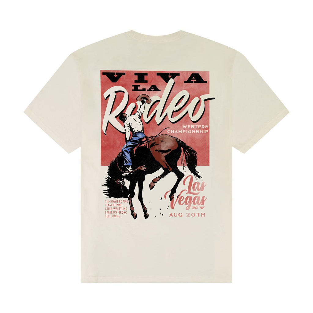 Back side view of Wrangler Cream Viva La Rodeo Tee 
