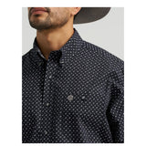 Men's Wrangler George Strait™ Long Sleeve Button Down Two Pocket Shirt Pocket View