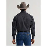 Men's Wrangler George Strait™ Long Sleeve Button Down Two Pocket Shirt Back View