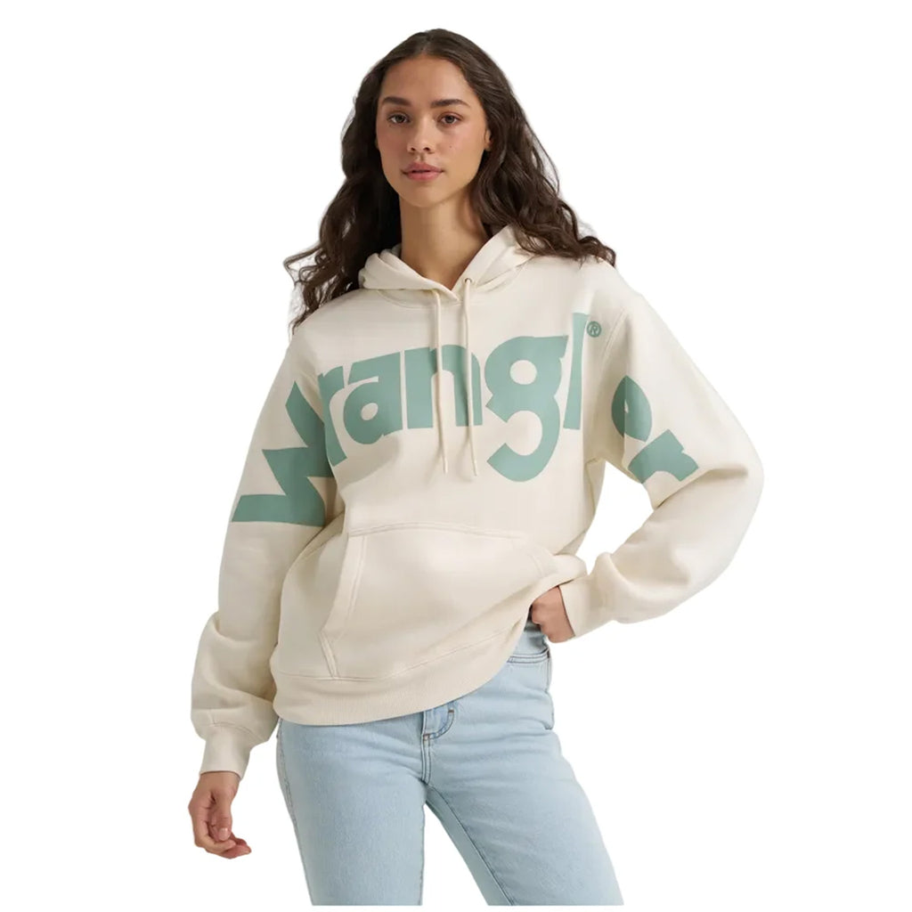 Wrangler Women's Retro Americana Logo Hoodie - Cream