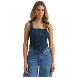 Wrangler Women's Retro Americana Denim Bustier Vest Front View