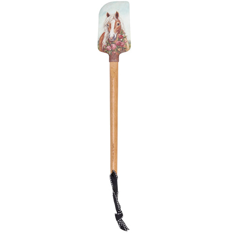Spatula with a Horse Head and Flowers