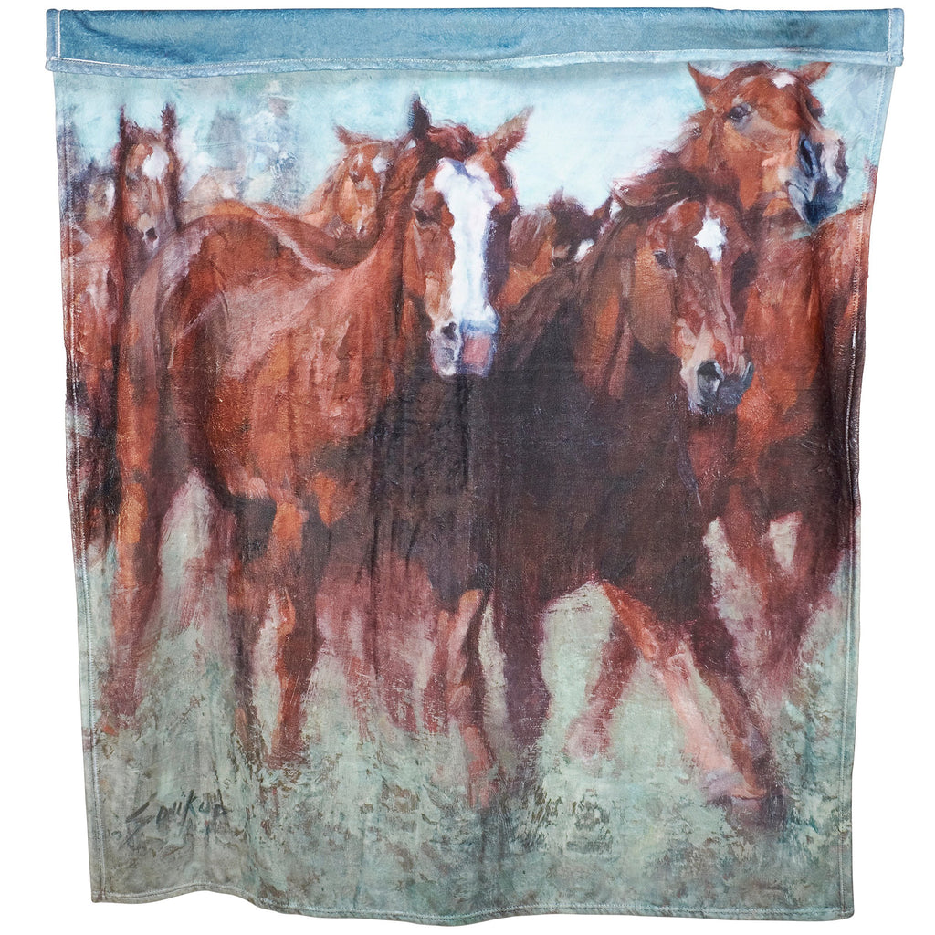 Running Horses 50 x 60 Throw Blanket 