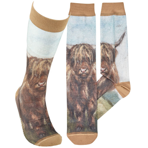 Knee High Socks with Highland Cows 