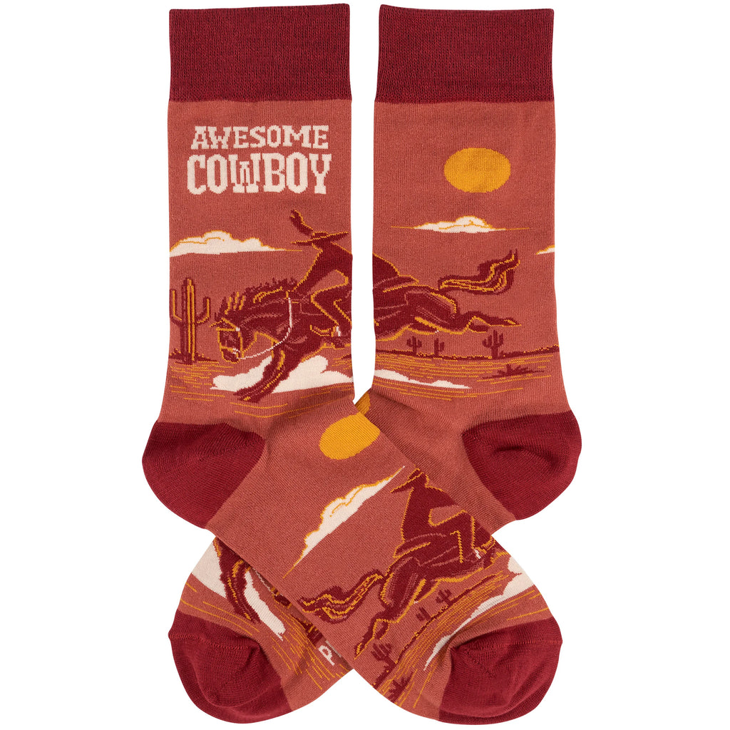 Side view of Awesome Cowboy Socks 