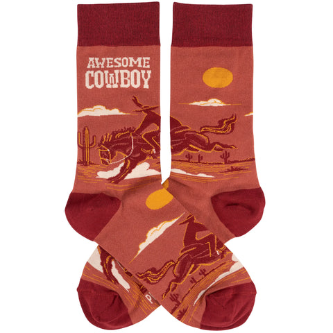 Side view of Awesome Cowboy Socks 