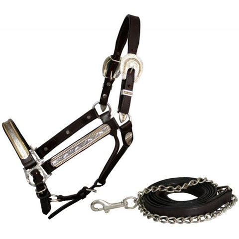 Shiloh Gold & Silver Show Halter with Lead