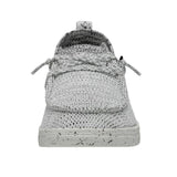 Close up front view of Wendy Halo Stone White Shoe. 