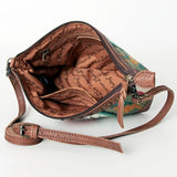 Inside look at purse - zipper closure - zipper inside pocket - open top pocket opposite side