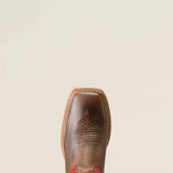 Top side view of the toe on the Men's Red Circuit Paxton Broad Square Toe Boots. 