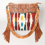 Blanket purse with fringe and tooling