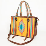 Yellow Aztec Blanket Pattern tote purse