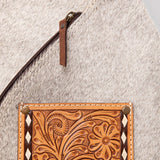 Close up of the hide and part of the tooled patch 