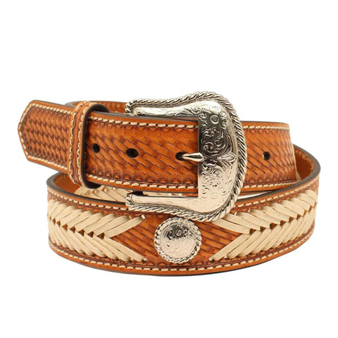 Nocona Men's Rawhide Basket Weave Belt