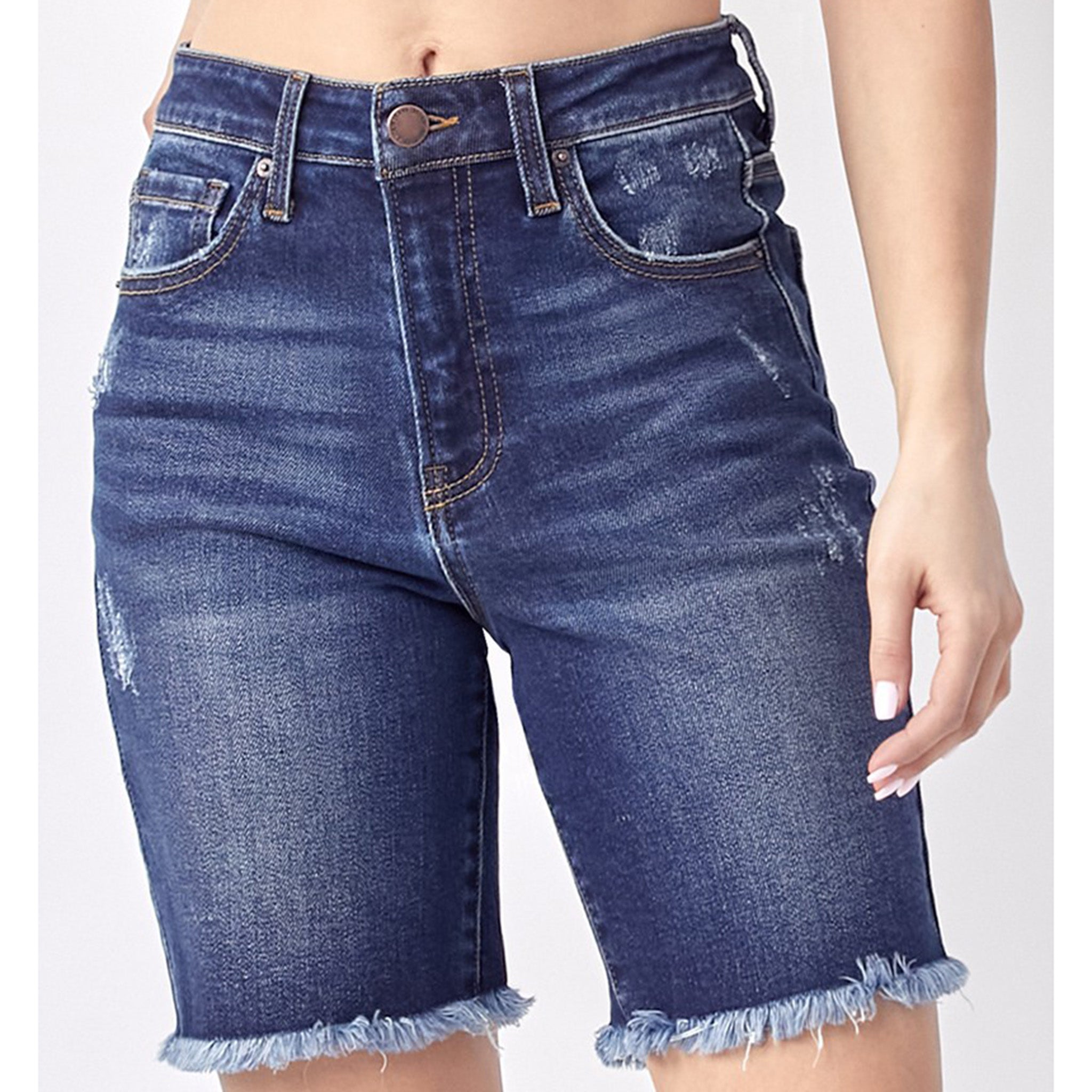 Frayed bermuda shorts outlet