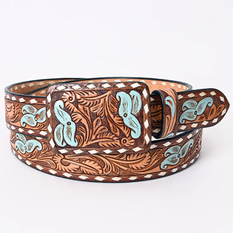 American Darling Women's Tooled Blue Flower Belt