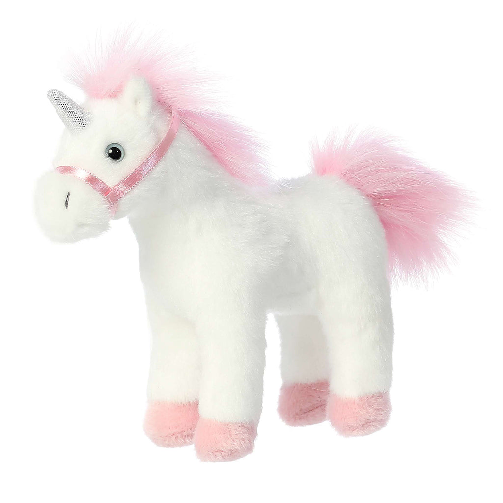 White with Pink 7" Stuffed Unicorn