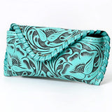 Turquoise Tooled Flap Leather Sunglass Case