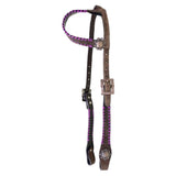 Pink One Ear Rawhide Laced Leather Headstall from Showman