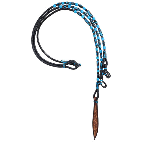 Black and Blue Braided Romel Reins