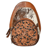 Cowhide pocket and floral pocket bag