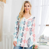 Avery Women's White Turquoise/Coral Aztec Shirt