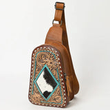 American Darling Diamond Hide Tooled Sling Bag