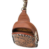 Open pocket view of top of purse