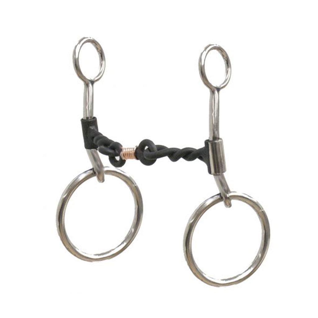 Stainless steel sliding 5" twisted sweet iron mouth bit with copper wrapped dog bone